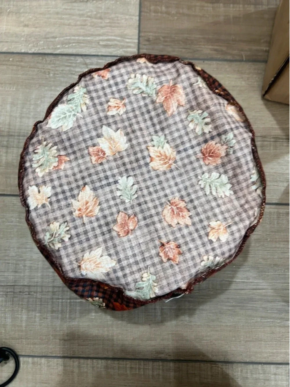 Longaberger darning liner fall gingham leaves